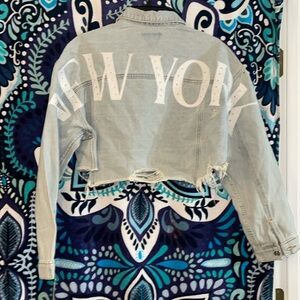 NWT Trio New York crop denim jacket M/L